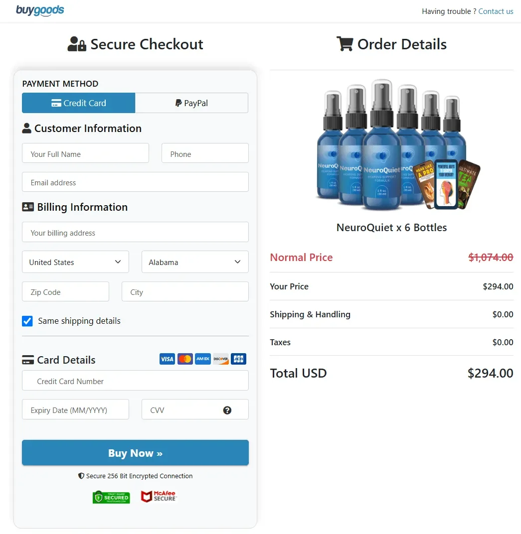 neuroquiet-order-page